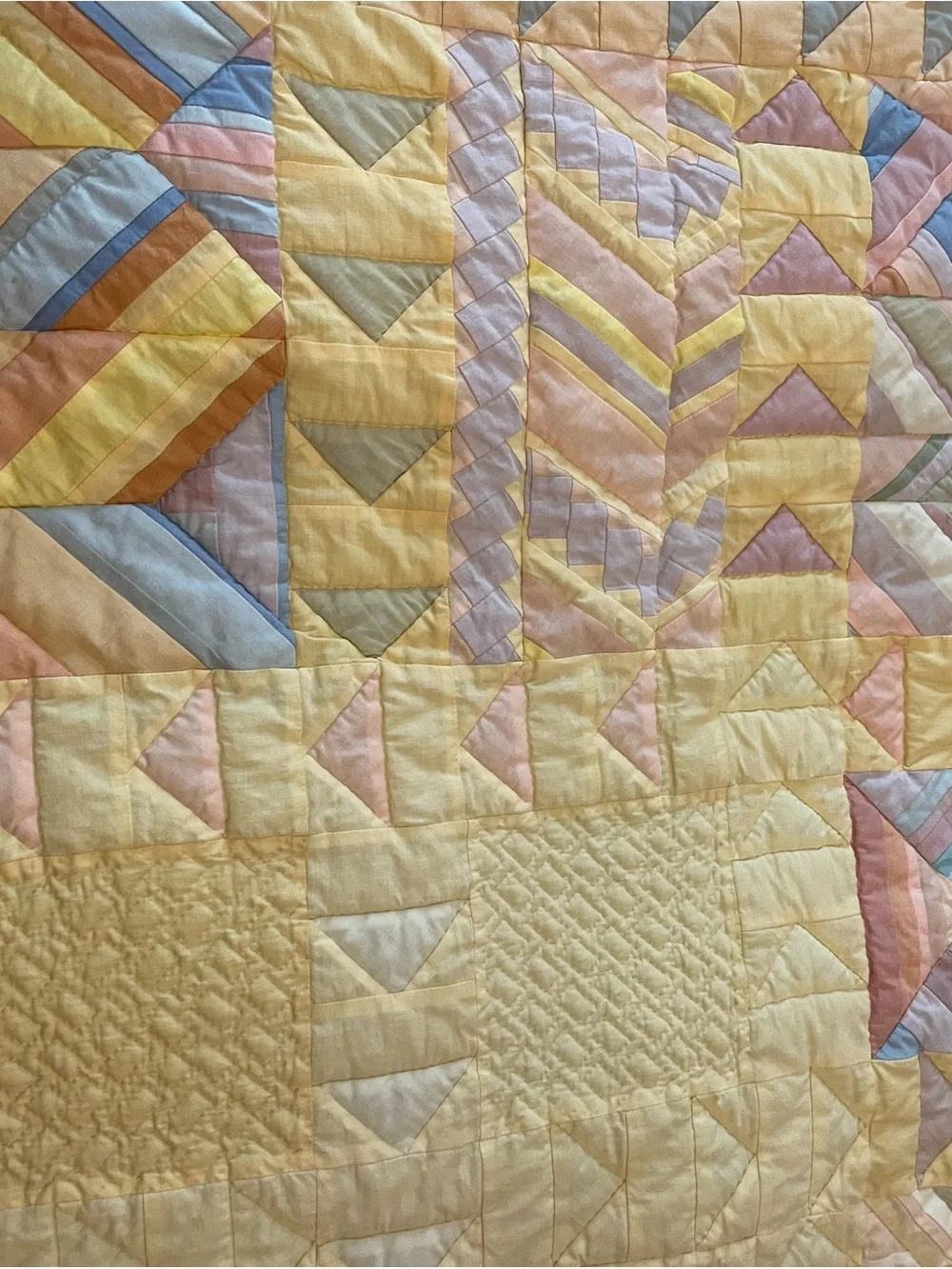 Pastel Patchwork Quilted Throw - Soft Multicolor Pastels